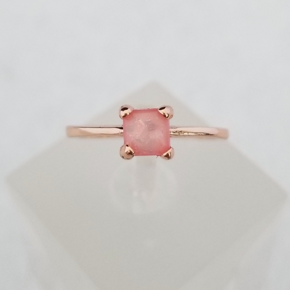 Delicate Rose Gold & Pink Opal Ring - Picture 3 of 8